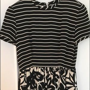 Vintage Bill Blass Silk Dress Black and White  10